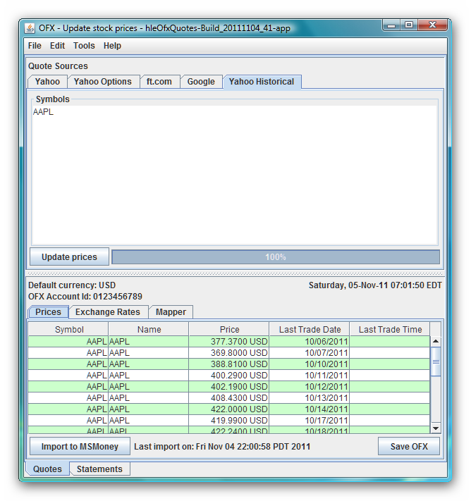 Convert CSV file to OFX